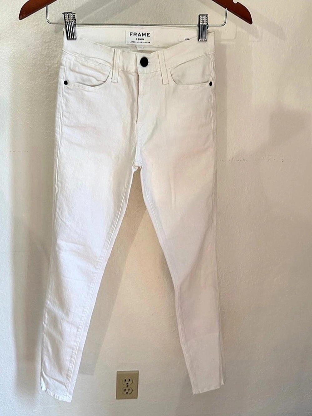 FRAME Le High Skinny White Skinny Jeans Waist 24 NWT